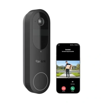 Afbeelding van Reolink 2K Draadloze Videodeurbel met Batterij, 2,4/5GHz Wi Fi, 150x150 Zicht, Geen Maandelijkse Bijdrage, Batterij of draadvoeding, Personen /voertuig /pakketherkenning, Video Doobell (batterij)