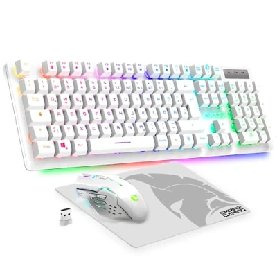 Afbeelding van Empire gaming Armor RF800 draadloos oplaadbaar toetsenbord en muis set QWERTZ (DE lay out) 2,4 G RGB Ergonomische 4800 DPI met muismat PC PS4 PS5 Xbox One/Serie Mac