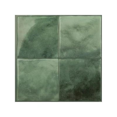 Afbeelding van Smart Tiles Zelfklevende wandtegels, tegelstickers voor keuken en badkamer, groene plak op tegels, afpellen opplakken, spatwand, 5 vellen, 22,86 cm x