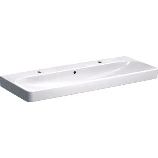 Afbeelding van Geberit Smyle meubelwastafel wit (120 x 48 cm) 2x 1 kraangat, met