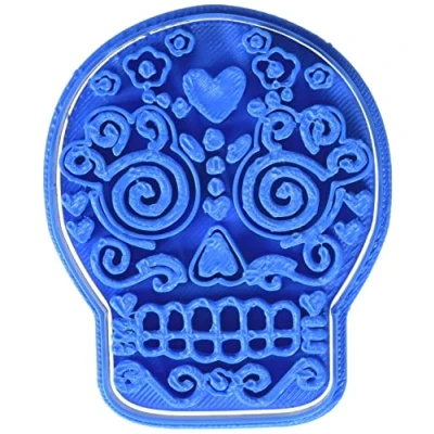 Afbeelding van Cuticuter Halloween doodskop Mexicaanse Pommes koekjes, blauw, 8 x 7 1,5 cm