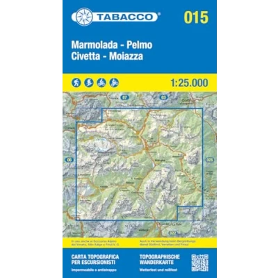 Afbeelding van Marmolada. Pelmo. Civetta. Moiazza 1:25.000. Ediz. italiana, inglese, francese e tedesca: 015