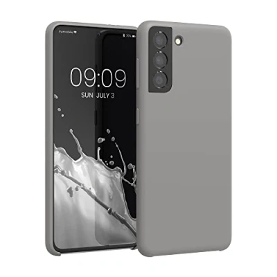 Afbeelding van kwmobile telefoonhoesje compatibel met Samsung Galaxy S21 hoesje Zachte case voor smartphone Back cover in steengrijs