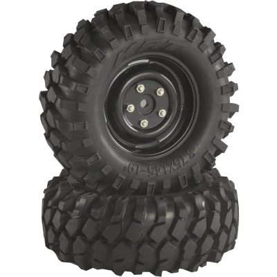Afbeelding van Absima 1:10 Crawler Complete wielen Offroad V Block Zwart 2 stuk(s)