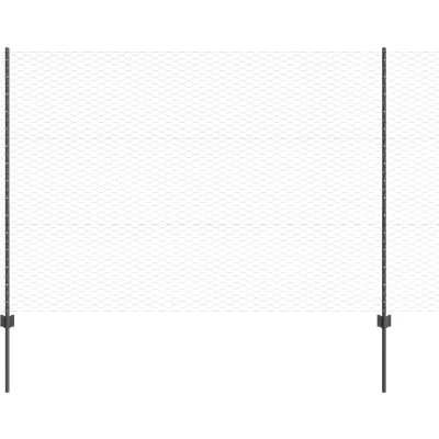 Afbeelding van vidaXL Tuinafscheiding Set van 2 Grijs Poedergecoat Staal 25 x 1.5 m