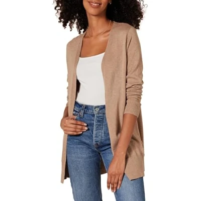 Afbeelding van Amazon Essentials Dames Lichtgewicht vest met open voorkant (verkrijgbaar in grote maten), Camel, L