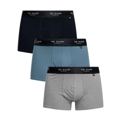 Afbeelding van Ted Baker Heren Trunks, katoen, 3 Pack, (TBB02), Zwart/Wit/Grijs, S