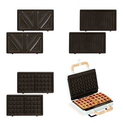 Afbeelding van CREATE STONE 3 IN 1 STUDIO Sandwich/Wafel Grill Verwisselbare Grillplaten Verticale Opslag Blauw