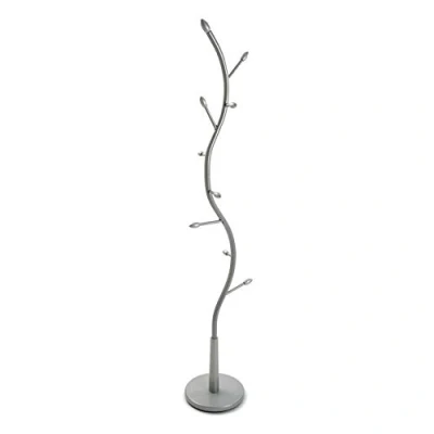 Afbeelding van Versa Swindon Minimalistische Stijl Kapstokken, met 9 haken of hangers voor kleding tassen in de gang, Afmetingen (H x B H) 185 32 cm, Metaal, Kleur Grijs