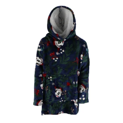 Afbeelding van Disney Mickey Mouse Hoodie Fleece deken, Kerst Kind One Size