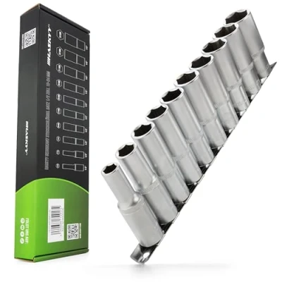 Afbeelding van HASKYY Steeksleutelset lange moerdoppen 1/2 inch dopsleutels 10 24 mm zeskant set 76 steekmoer 6 kant inzet moersleutel