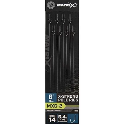 Afbeelding van Matrix Onderlijn MXC 2 X Strong Pole Rigs 6 (15cm) Spade End Barbless Maat : Haak 14