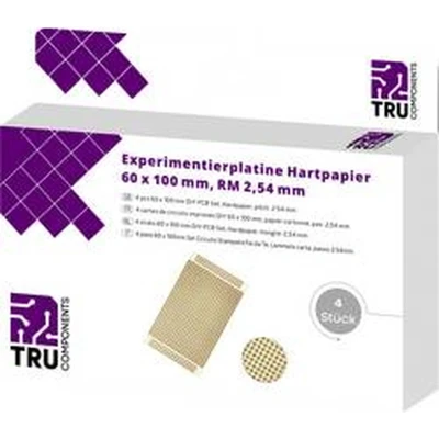Afbeelding van TRU COMPONENTS T1906SA039 Printplaat Hardpapier (l x b) 100 mm 60 35 µm Rastermaat 2.54 Inhoud 4 stuk(s)