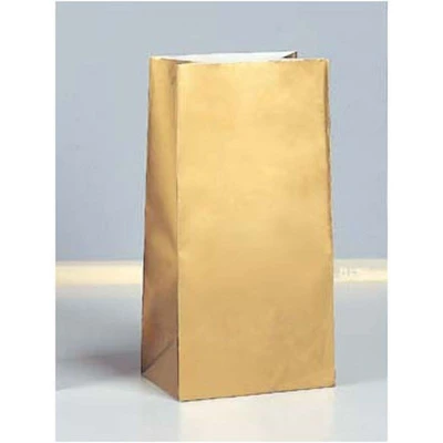 Afbeelding van Feestzak goud papier 10 stuks