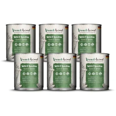 Afbeelding van Venandi Premium Kattenvoer, natvoer, wild en sprot, graanvrij met extra vlees, 6 x 800 g (6 stuks)