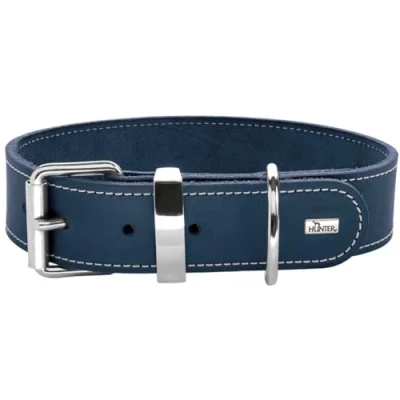 Afbeelding van HUNTER AALBORG SPECIAL hondenhalsband, leer, duurzaam, comfortabel, 60 (M L), donkerblauw