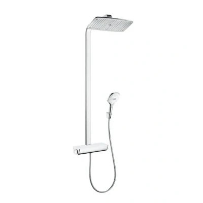 Afbeelding van Hansgrohe Raindance E opbouw regendouche waterbesparend met planchet chroom/wit