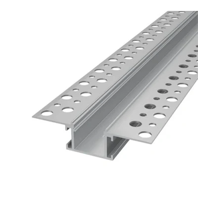 Afbeelding van Aluminium inbouwprofiel voor gipsplaten ledstrips + afdekking (gipsplaten 14 2 m, transparante afdekking)