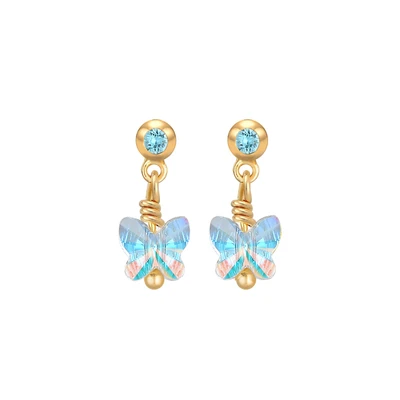 Afbeelding van Elli Glass Crystal Oorbellen voor kinderen, Maat: One Size, Blau