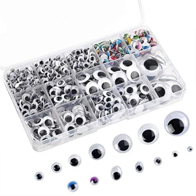 Afbeelding van FEPITO 1150 Stuks Zelfklevende Googly Wiggle Ogen Wobbly Eyes voor DIY Ambachten Projecten 5mm tot 25mm Verschillende Maten