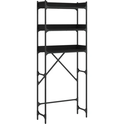 Afbeelding van Wasmachinekast 67x25x163 cm bewerkt hout zwart