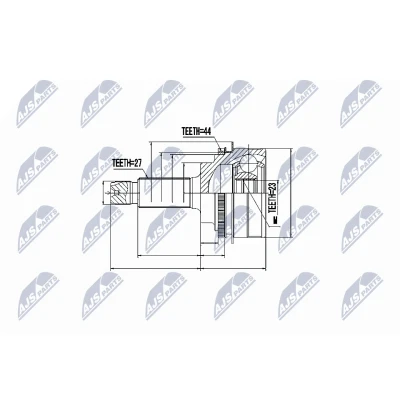 Afbeelding van Homokineet reparatie set, aandrijfas NTY NPZ SB 017