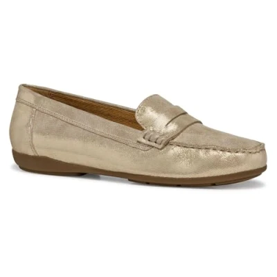 Afbeelding van Geox Annytah Instappers, Dames, Maat: 42, Light gold Veloursleer