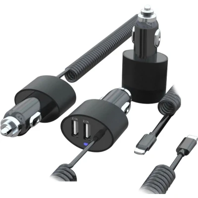 Afbeelding van Maclean MCE76 2xUSB 5.2A Autolader Ingebouwde 8PIN Black