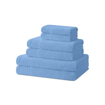 Afbeelding van Degrees home Badhanddoekenset 2 douchehanddoeken, handdoeken en bidhanddoeken 100% katoen 480 g/m² hemelsblauw