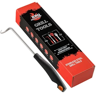 Afbeelding van BBQ Moments Pigtail voedselflipper, roestvrij staal vleeshaak Flipper Barbecue Tool Steak Hook