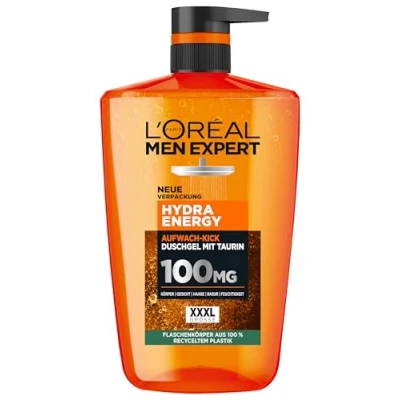 Afbeelding van L&#039;Oréal Men Expert Hydra Energy Douchegel voor mannen, het reinigen van lichaam, haar en gezicht, 1000 ml