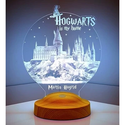 Afbeelding van Sentidos 3D LED nachtlampje geschenken lamp jongens kind kinderen verjaardagscadeaus bureaulamp slaapkamer doopgeschenk (Zweinstein met naam)