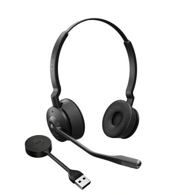 Afbeelding van Jabra Engage 55 On Ear headset Telefoon DECT Stereo Zwart Volumeregeling, Microfoon uitschakelbaar (mute)