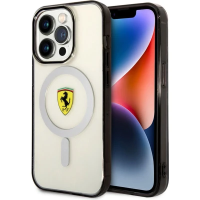 Afbeelding van Ferrari Translucent Back Case (MagSafe Compatible) Geschikt voor Apple iPhone 14 Pro Max (6.7&quot;) Transparant