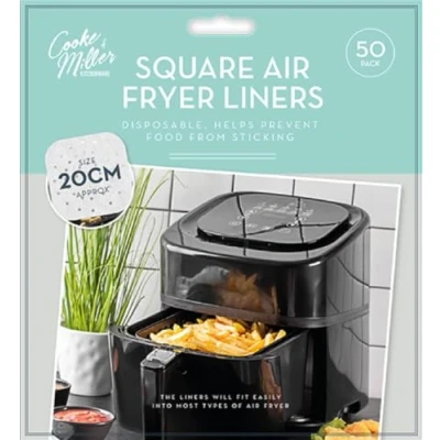 Afbeelding van Gem Imports Airfryer Liners Wegwerp non stick perkamentpapier voor de meeste friteuses (20 cm vierkant 50 stuks), KIT 7761