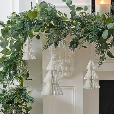Afbeelding van Ginger Ray Honeycomb witte kerstbomen