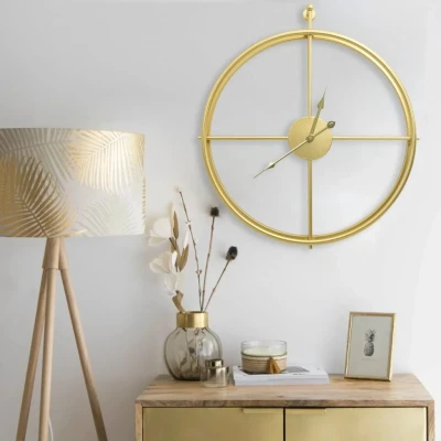 Afbeelding van Wandklok 52 Cm Ijzer Goudkleurig