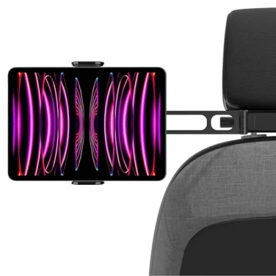 Afbeelding van Spigen OneTap universele tablethouder voor in de hoofdsteun van auto, tablethouder, verstelbare premium metalen houder, compatibel met apparaattypen tot 12,9 inch tablets zwart