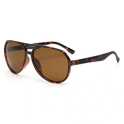 Afbeelding van Jim Halo Gepolariseerde zonnebril, retro, oversized, UV400 bescherming, klassieke zonnebril voor heren, geschikt sport, autorijden, fietsen, Schildpad Frame