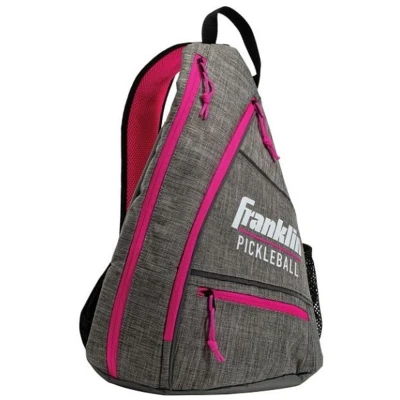 Afbeelding van Franklin Sports Pickleball Bag rugzak voor heren en dames verstelbare draagtas Officiële tas van US Open Championships Grijs/Roze