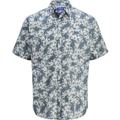 Afbeelding van JACK&amp;JONES JORJOSHUA SPLIT AOP SHIRT SS PLS Heren Overhemden Maat 6XL