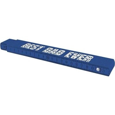 Afbeelding van TOX 09969004/T duimstok 2m in blauw Opdruk Best Dad Ever schaalschaal van beukenhout met hoekmeetfunctie en gekleurde decimalen nauwkeurigheidsklasse III 1 stuk meetstaaf