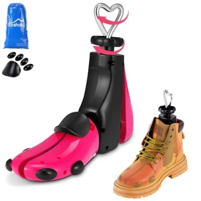 Afbeelding van Exshoiu Schoen Boot Stretcher Mannen Vrouwen, 4 weg Widener Stretch Breedte &amp; Lengte, Verstelbare Lederen Expander Brancard voor Brede Voeten, M (voor Wm&#039;s maat 6,5 11,5; M&#039;s 11) 1