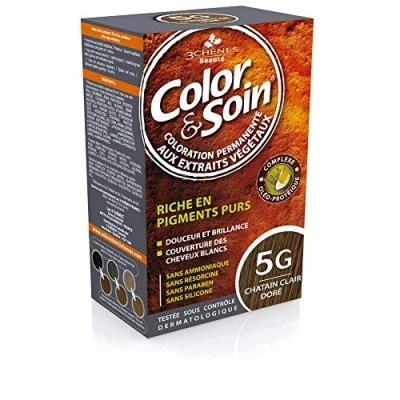 Afbeelding van Color &amp; Soin permanente haarkleur Care 5 g Chatain Clair Dore
