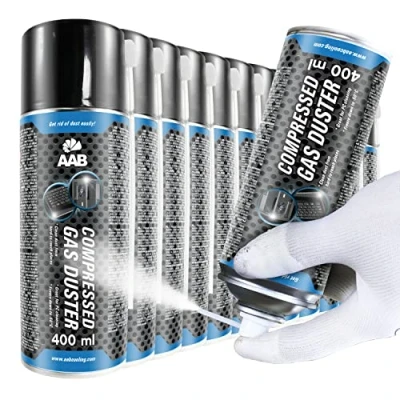 Afbeelding van AAB Compressed Gas Duster Freezing Spray 400ml Set of 12 Deep Freeze Spray, Freezer Pipe Frost Kit, Freezes Down to 50*C