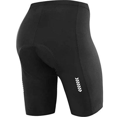 Afbeelding van Nooyme fietsbroek voor dames, gewatteerd, sneldrogende wielerbroek kort, elastische met zitkussen, 3D brede en dichte bekleding