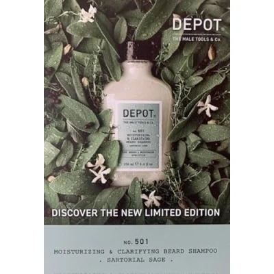 Afbeelding van DEPOT MALE TOOLS No. 501 Moisturizing &amp; Clarifying Beard Shampoo