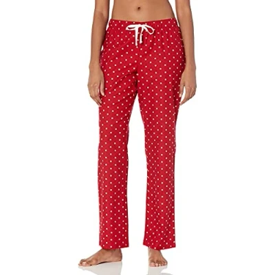 Afbeelding van Amazon Essentials Flanellen slaapbroek voor dames (verkrijgbaar in grote maten), rood witte stippen, X Large