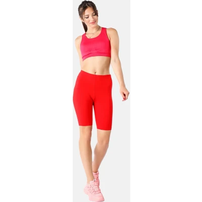 Afbeelding van Merry Style MS MS10 414 LE Dames Leggings Sport Vrijetijdsbroek Kort Viscose Sporbroek Yogabroek Rood L