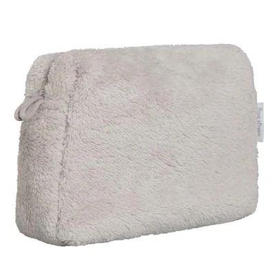 Afbeelding van Baby&#039;s Only Baby Toilettasje Cozy Verschoningstasje gemaakt van teddystof Luieretui Urban Taupe 25x10x20 cm Met ritssluiting